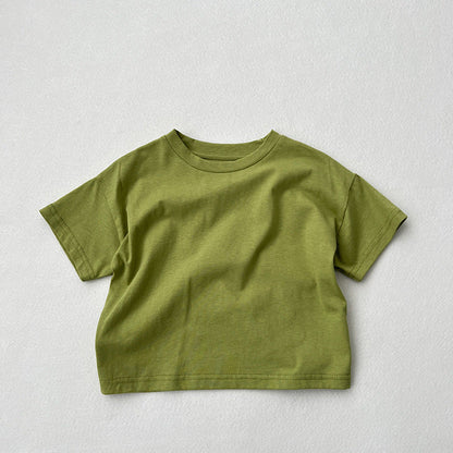 Baby Solid Color Thin Style Fashion Unisex T-Shirt-6