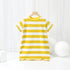 Baby Striped Pattern Short Sleeve Crewneck Dress-2