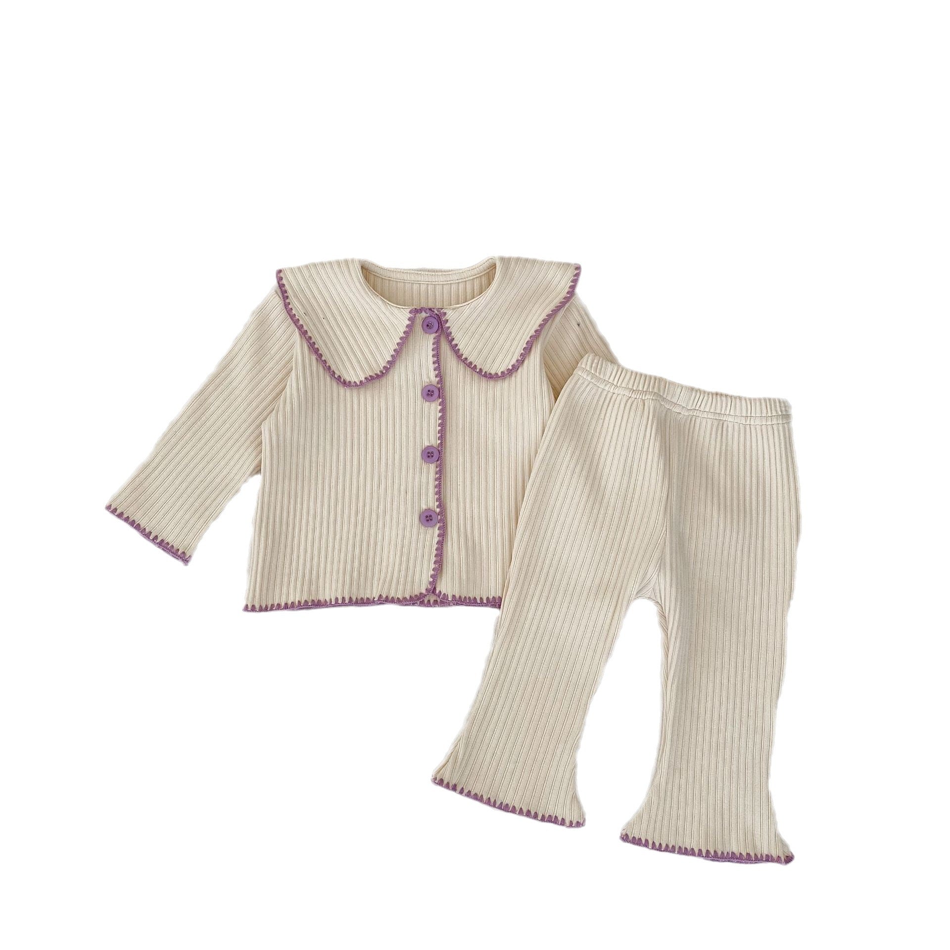 Baby Girl Solid Color Sets In Autumn-5