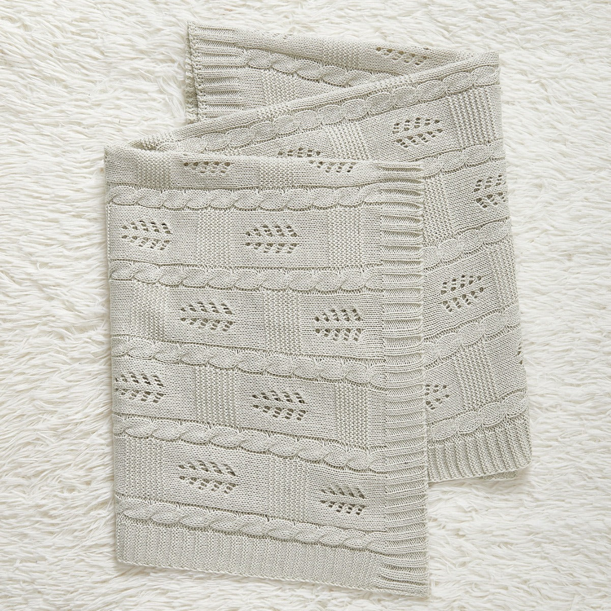 Knitted Baby Blanket With Hollow Out Design: New Solid Color Collection For All Seasons-5