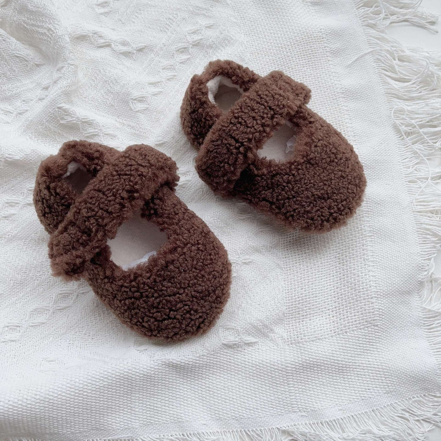 Infant Baby Solid Color Plush Warm Shoes In Winter-6