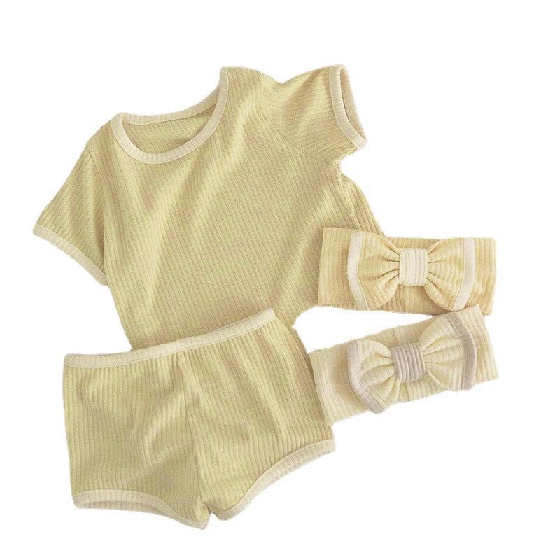 Unisex Solid Color Two Pieces Soft Cotton Clothing Sets-6