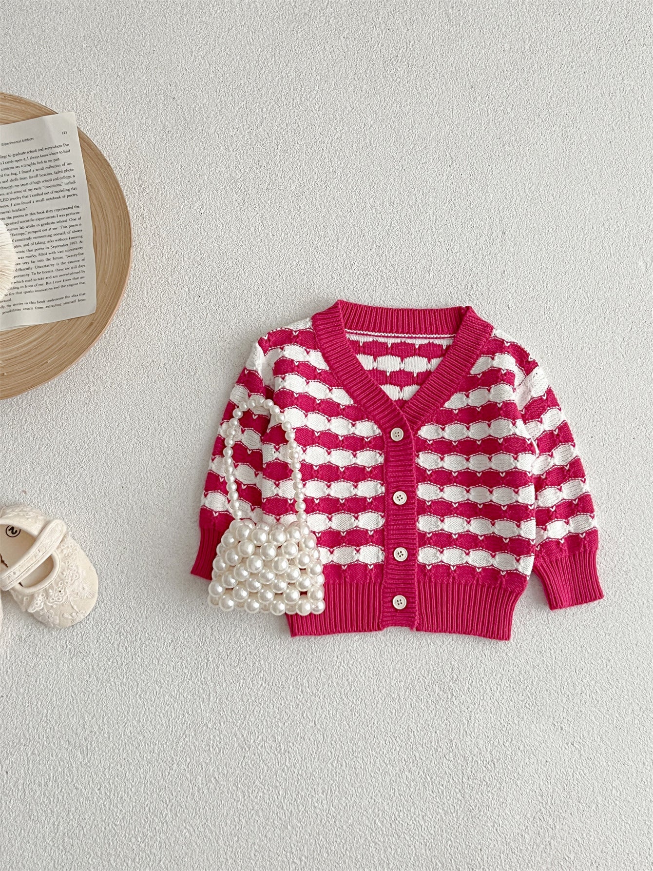 Infant Baby Boys And Girls Stripe Long-Sleeved Cardigan-1