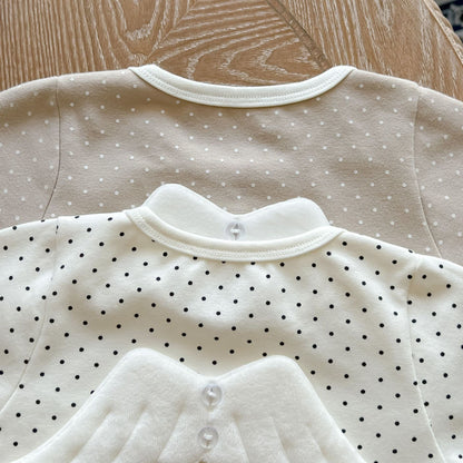 Baby Polka Dot Pattern Detachable Wing Decoration Cotton Bodysuit &amp; Hat-6