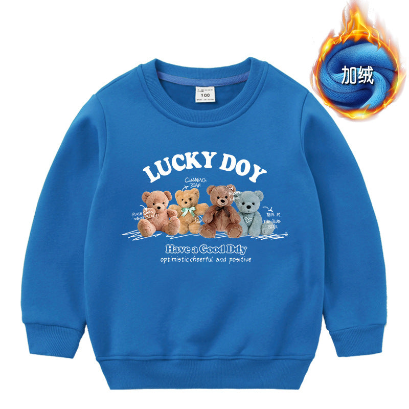 Baby Cute Bear Pattern Crewneck Cotton Hoodies In Autumn-6