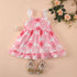 Baby Girl Rabbit & Egg Graphic Mesh Patchwork Design Sleeveless Dress-0