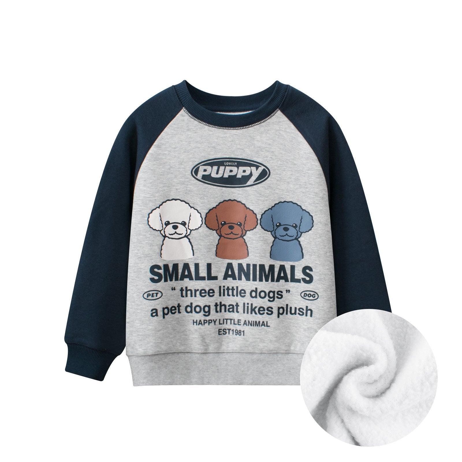 Baby Boy Kids Puppy Dogs Cartoon Crew Neck Long Sleeve Fleece Pullover-0