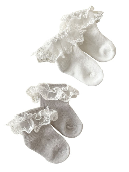 Summer Thin Breathable Mesh Socks For Girls: Baby Girls’ Princess Socks With Lace Trim-5