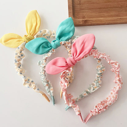 Sweet Girls Candy Color Bow Tie Design Fabric Headband-0