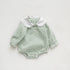 Spring New Arrival Baby Girls Green Plaid Onesie-0