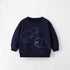 Boys Cartoon Pattern Printing Crew Neck Casual Pullover-5