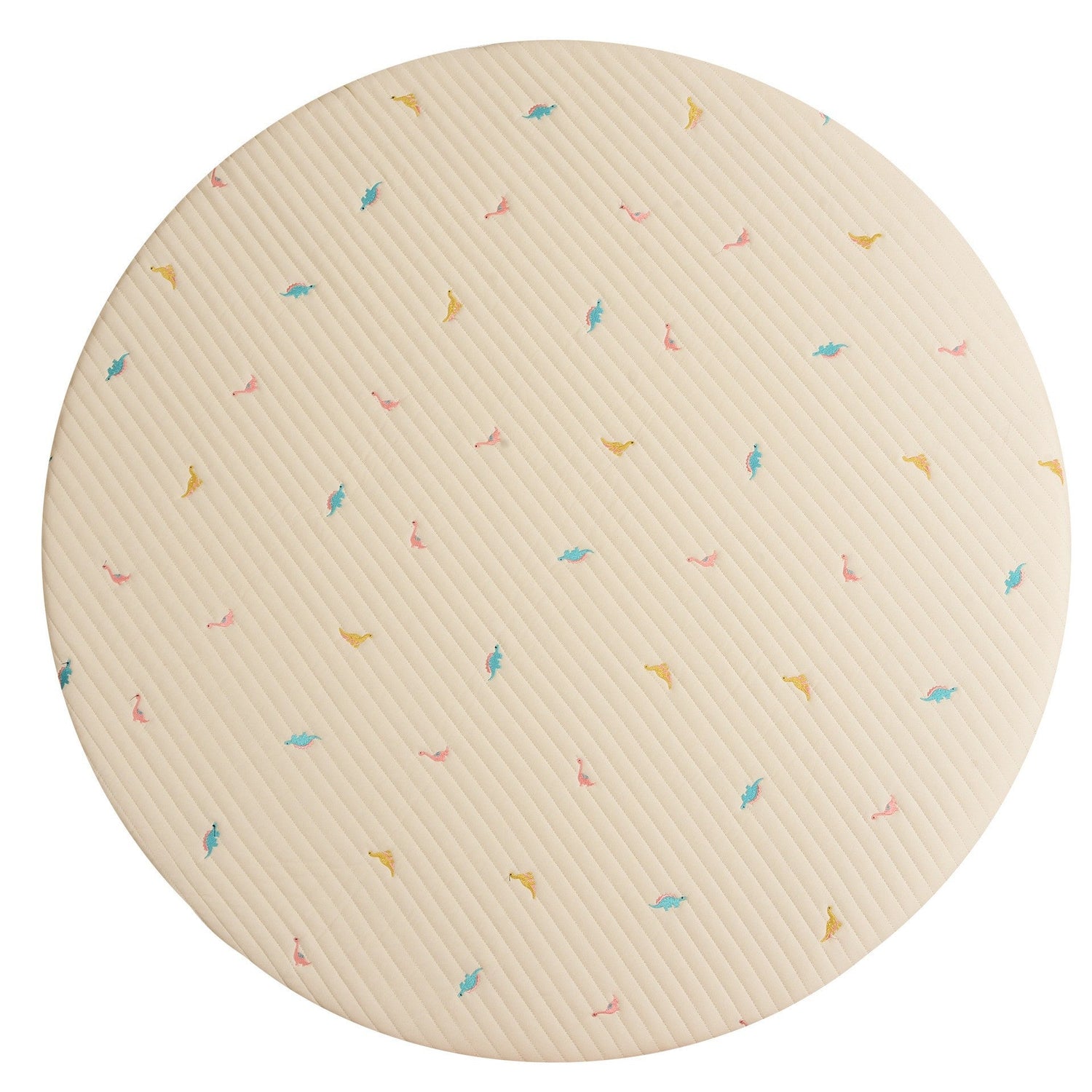 Bear Stitched Floor Mat, Embroidered, Round Shape, Detachable And Washable Baby Crawling Mat-5