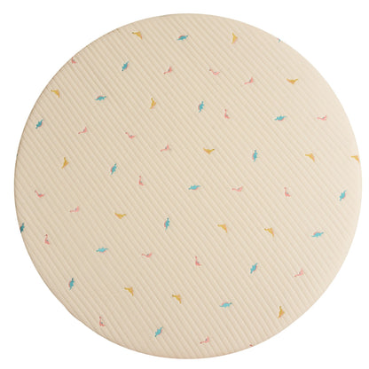 Bear Stitched Floor Mat, Embroidered, Round Shape, Detachable And Washable Baby Crawling Mat-5