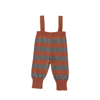 Autumn Newborn Striped Overalls Combo Blouses Sets-6