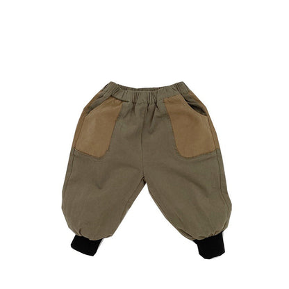 Baby Color Matching Pattern Lantern Trousers Casual Style Pants-1