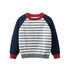 Boys Strips Contrast Colors Round Collar Knitwear-0