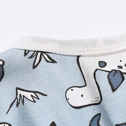 Baby Boy Dinosaur Pattern Bow Tie Patched Design Snap Button Romper Jumpsuit-6