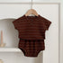Baby Kids Unisex Striped Short Sleeves Top And Shorts Casual Clothing Set-5