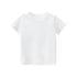 Baby Kids No Pattern Solid Color Short-Sleeved Tops In Summer Outfit Wearing-6