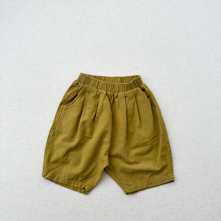 Summer New Arrival Unisex Plain Solid Color Cotton Pants-2