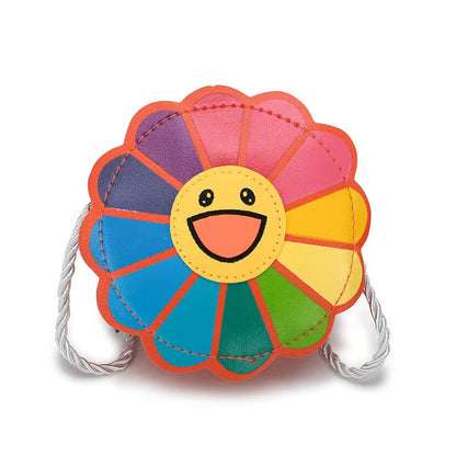 Children Kids Cartoon Sunflower Pattern Round Shape Small Satchel-6