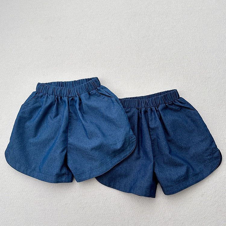 Summer New Arrival Unisex Blue Denim Shorts-0