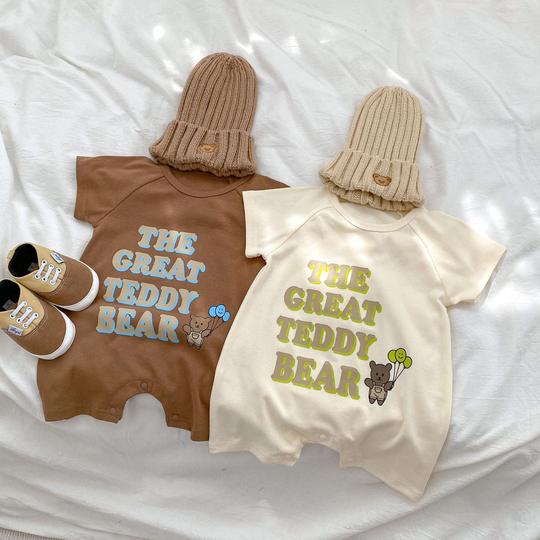 Baby Letter Graphic Crewneck Short Sleeve Casual Romper-0