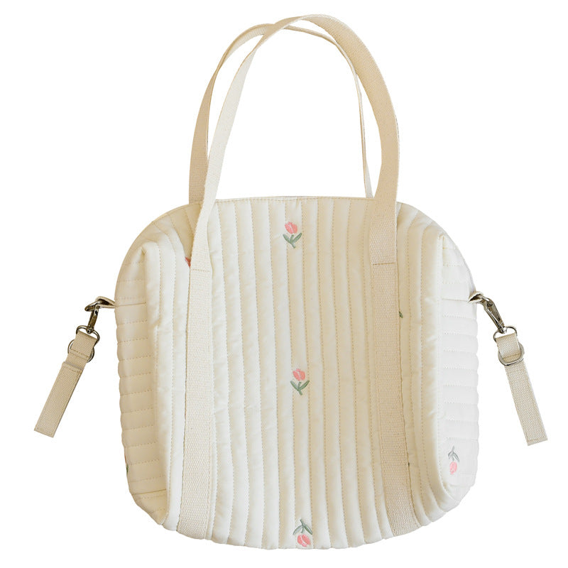 Baby Embroidered Pattern Solid Color Storage Mommy Hanging Bag-6