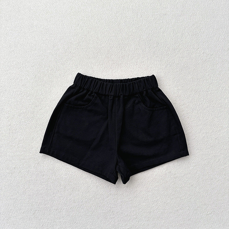 Summer New Arrival Kids Unisex Casual Thin Solid Color Basic Shorts-6