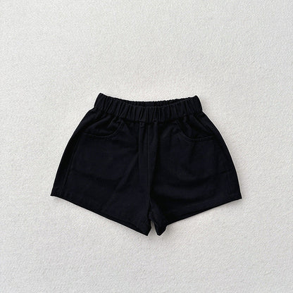 Summer New Arrival Kids Unisex Casual Thin Solid Color Basic Shorts-6