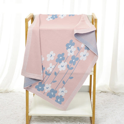 Hot Selling: Spring/Summer New Arrival Knitted Beautiful Flower Soft Baby Blanket, Perfect For Newborn Boys And Girls-5