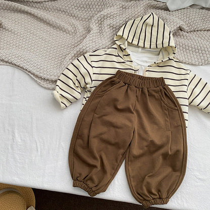 Baby Solid Color Loose Spring Autumn Baby Trousers-5