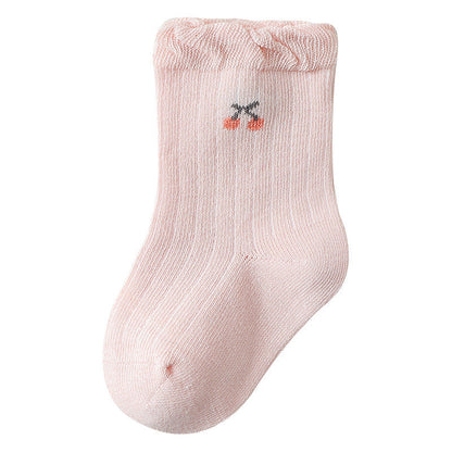 Baby Girls Frilled-Edges Breathable Mid-Calf Socks-6