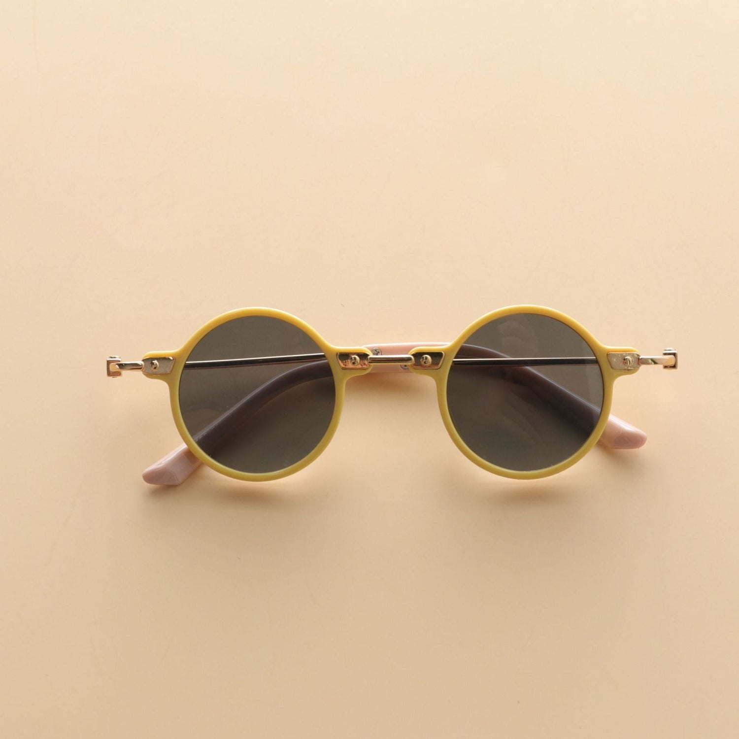 Kids Small Frame Design Vintage Style Metal Sunglasses-7