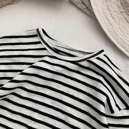 Baby Striped Graphic Long Sleeve Soft Cotton Loose Shirt-6