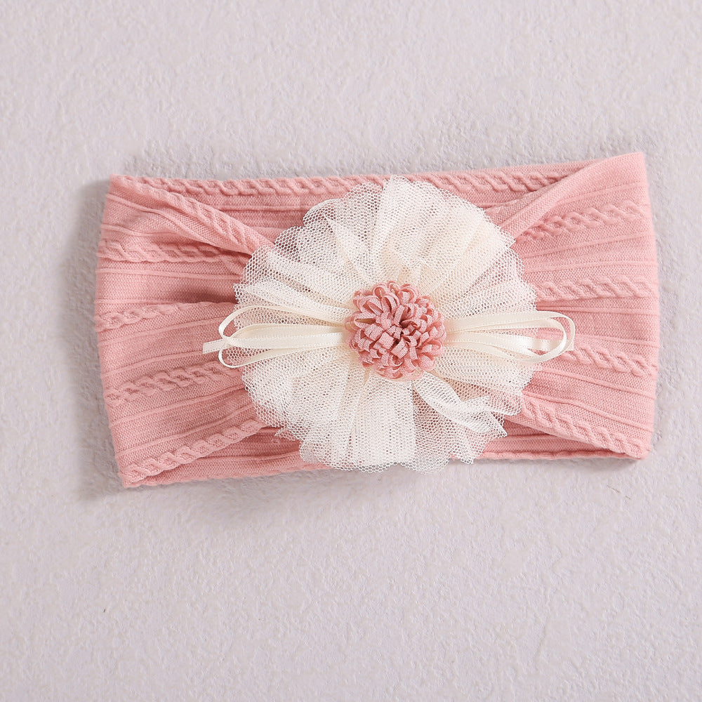 Baby Lace Floral Elastic Cotton Headband-7