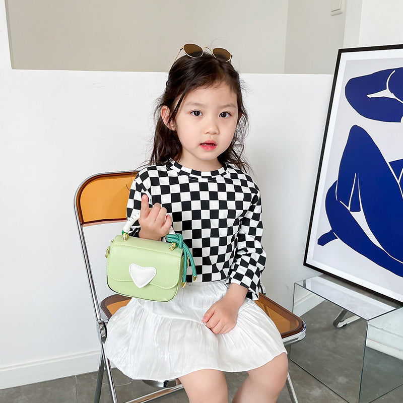 Children Girl Fashion Heart Pattern Mini One-Shoulder Bags Accessories-7