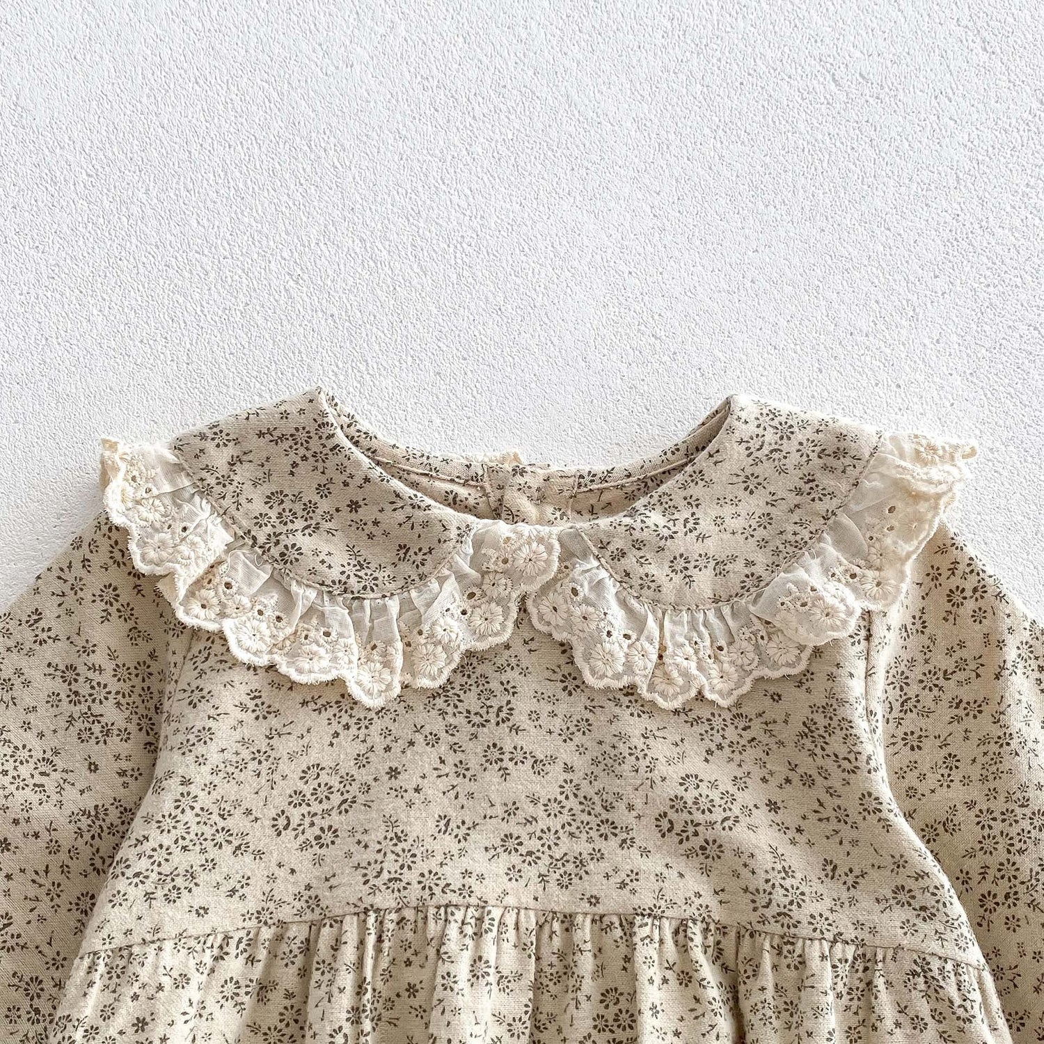 New Autumn Infant Baby Girls Laces-Collars Long Sleeve One Piece-7