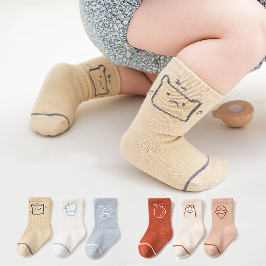 Baby Cute Print Pattern Mid-Tube Cotton Socks In Spring Autumn-6