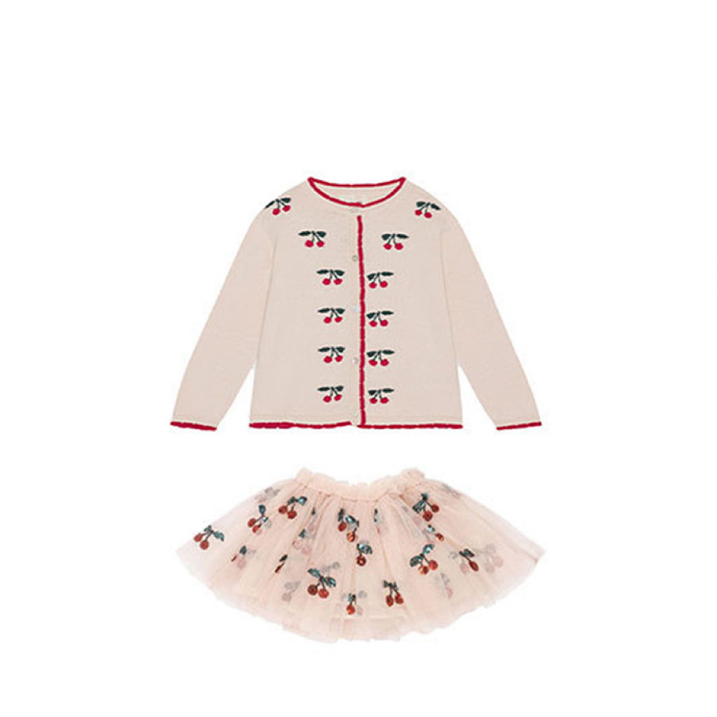 Cherry Embroidered Design Cute Cardigan-6