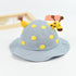 Baby Solid Color Animal Print Design Sunshade Bucket Hats-7