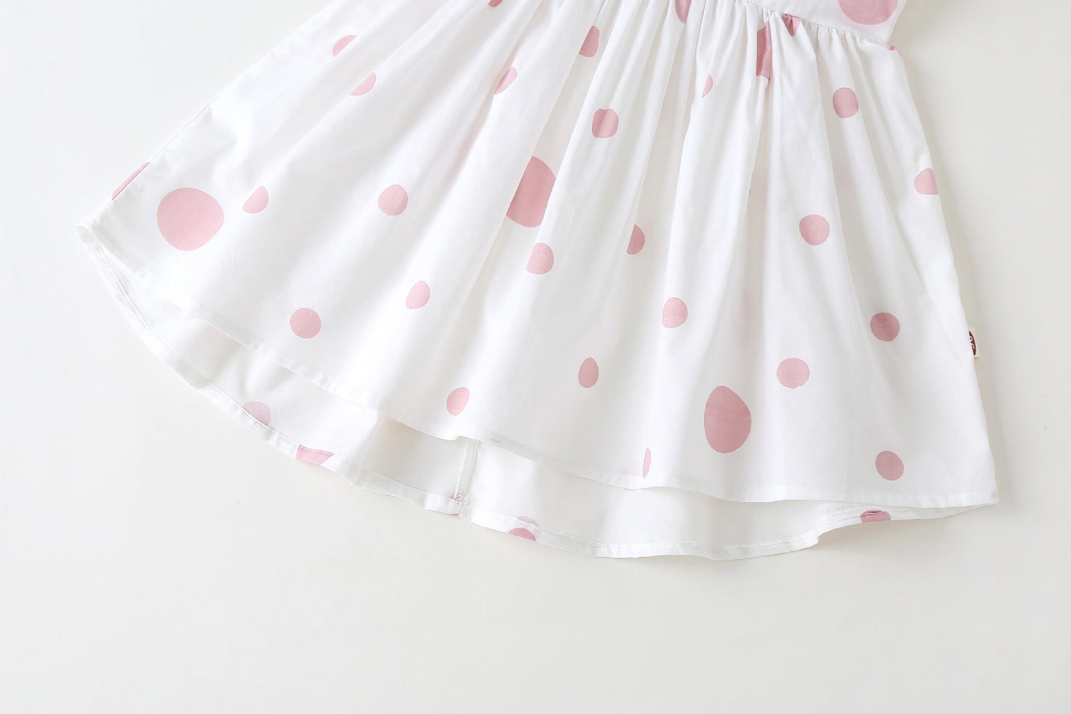 Baby Girls Polka Dot Pattern Sleeveless Round Collar Dress With Bow Decoration-7