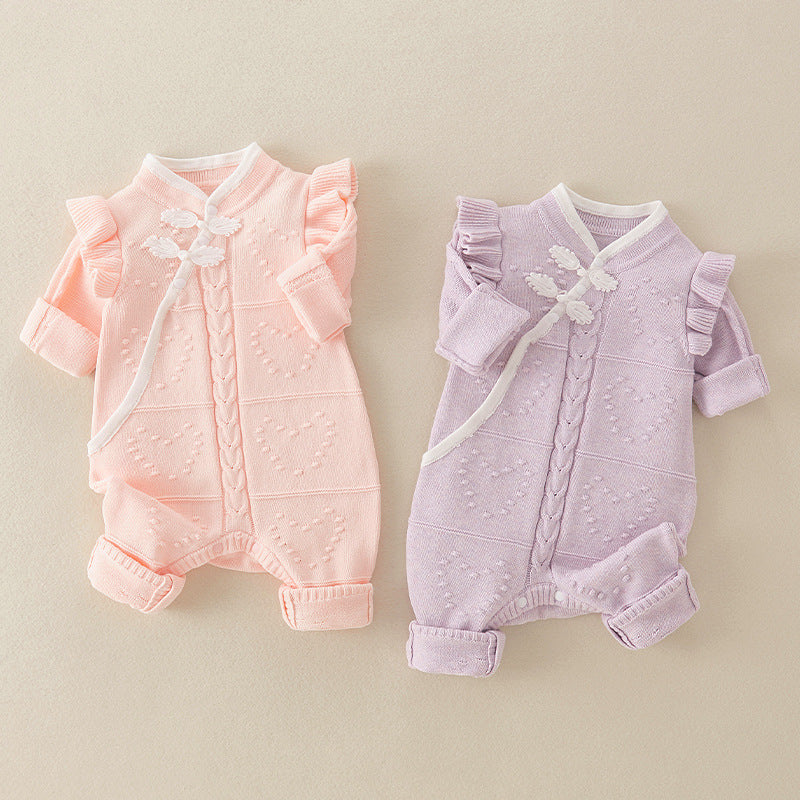 Chinese Style Knitted Rompers For Baby Girl-6