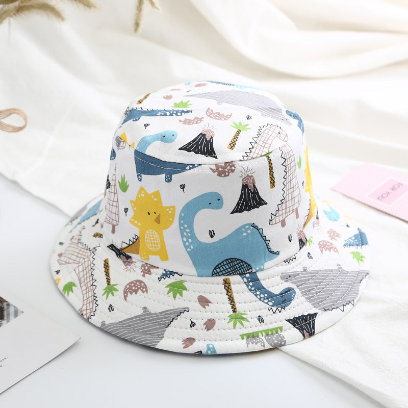 Baby Boy Cartoon Animal &amp; Cactus Pattern Sunshade Bowl Hats-7