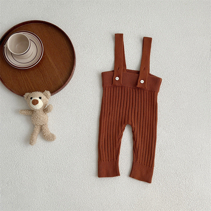 New Autumn And Winter Solid Color Knitted Overalls Quality-7