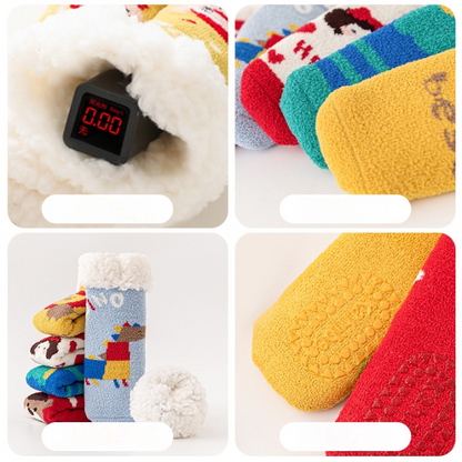 Baby Cartoon Pattern Thickened Lambswool Coral Fleece Socks-8