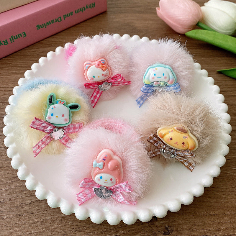 Cartoon Doll Rhinestone Bow Hairband-0