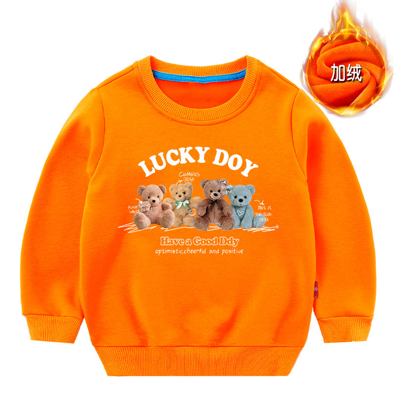 Baby Cute Bear Pattern Crewneck Cotton Hoodies In Autumn-7