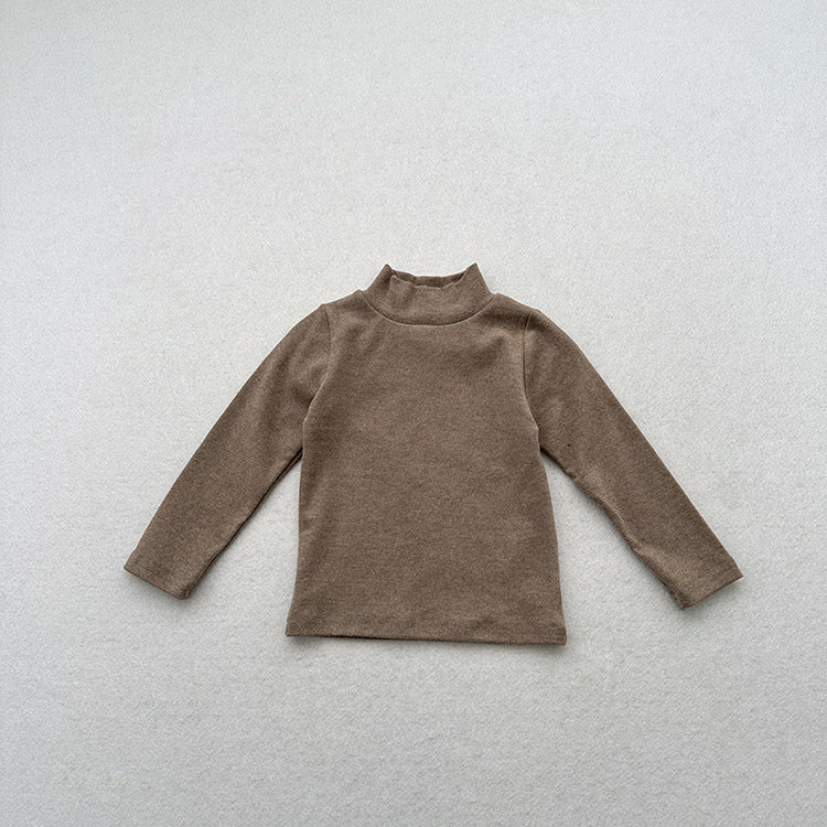 Unisex Baby Kids Stretch Solid Long Sleeve Sweatshirt – Versatile Children’s Fall/Winter Top With Half Turtleneck And Brushed Inner Layer-7