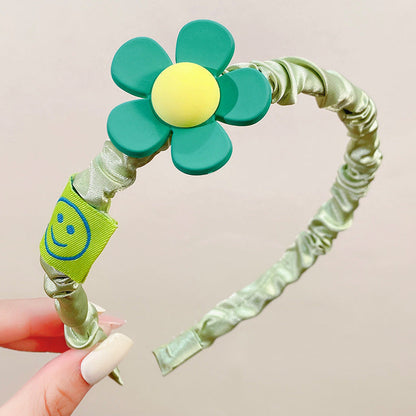 Girls Plastic Flower Decoration Fabric Headband-7